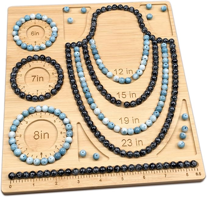 Petoysoso Bead Boards for Jewelry Making, Bamboo Beading Board for Necklace & Bracelet,Jewelry Making Supplies,Bead Tray Supplies DIY