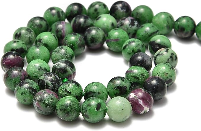 90pcs 4mm Natural Ruby Zoisite Gemstone Round Spacer Loose Stone Beads for Jewelry Making 15.5" 1 Strand (Ruby Zoisite, 4mm 90Beads)