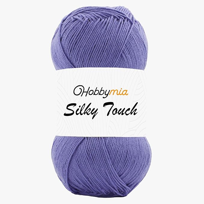 Silky Touch Acrylic Yarn - Soft Sport Weight Yarn for Crochet & Knitting - 100g / 383yds - 100% Microfiber Acrylic - Lightweight Fine Smooth Yarn(Purple - Moonflower, 1 Skein)