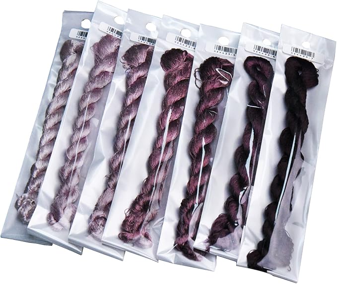 Natural 100% Silk Thread, Handmade Embroidery Thread Silk Floss 7 Colors 110m Each (23)