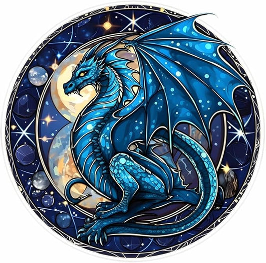 ijbnhd 5D Dragon Stain Glass Diamond Painting Kits-DIY Stain Glass Dragon Diamond Painting-Diamond Art Kits for Adults,for Wall Decor,Holidays Gift 14X14inch