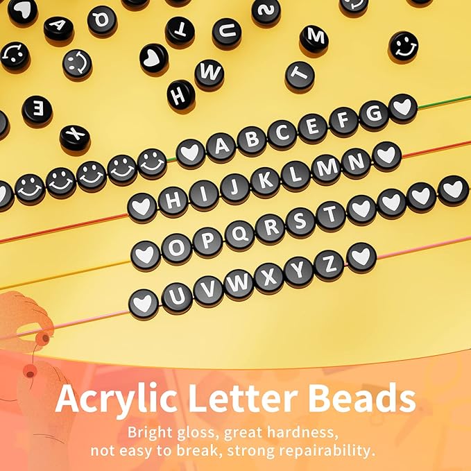 ARTDOT 800 Pieces Assortment Letter Beads for Friendship Bracelets Making Kit, 28 Styles Jewelry Making Supplies Alphabet Beads Set Preppy Crafts Art