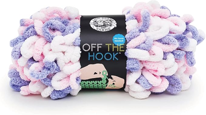Lion Brand Yarn Off the Hook Yarn, Bulky No-Needle Craft Yarn for Crocheting, Hand-Knitting, 1-Pack, Unicorn