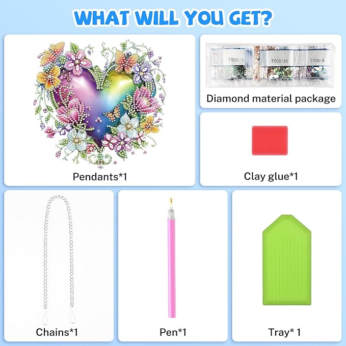 Heart-Shaped Flower Diamond Art Hanging Kits for Adults, Diamond Art Suncatchers Flower, 5D Special Shape Diamond Painting Pendant Window Ornament Gifts for Home Door Wall Garden Decor