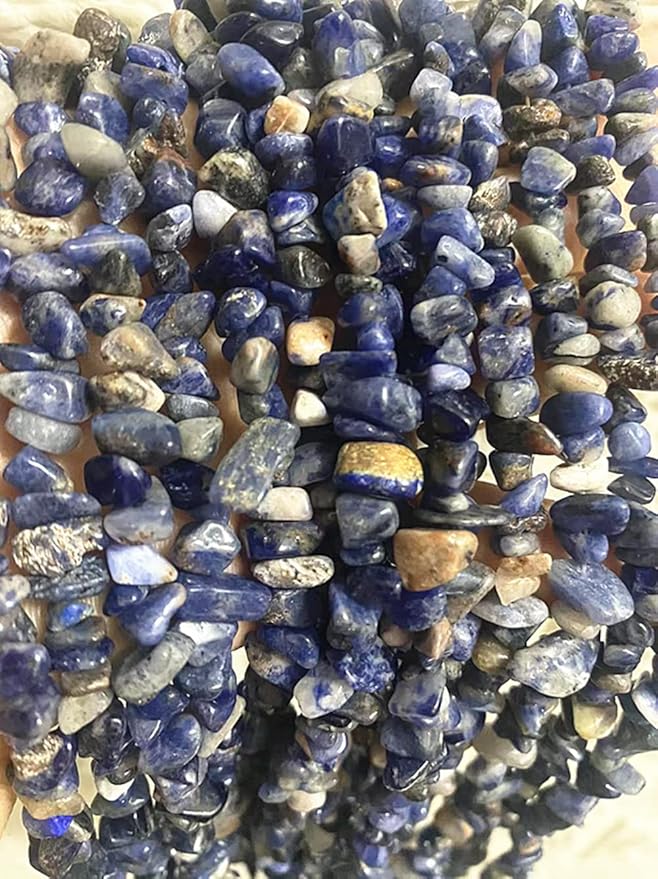 7-8mm Natural Blue Sodalite Gemstone Chips Beads Healing Crystals Waist Bracelets Necklace Kit Irregular Stone DIY Crafts Design Jewelry Making