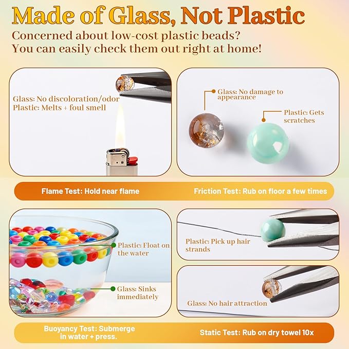1750 Pcs Glass Beads for Jewelry Making – High Shine, Faceted Cut Design Crystal Beads, DIY Bracelet Necklace Earring Craft Kit with Organizer Box for Valentine's Day Birthday Gifts, Champagne