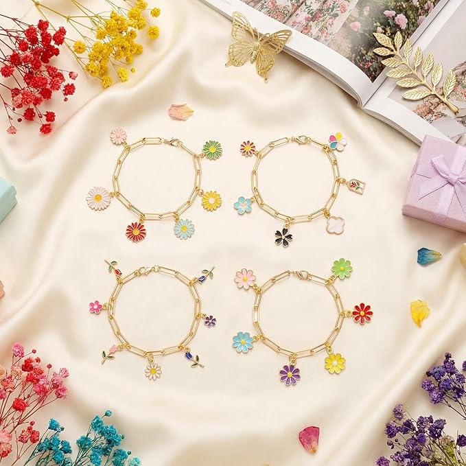 Tondiamo 173 Pieces Charm Bracelet Making Kit for Women DIY Silver Chain Bracelet Jewelry Making Kit for Adult 100 Assorted Charm Pendant 60 Jump Rings Pliers for Craft Supplies Gift