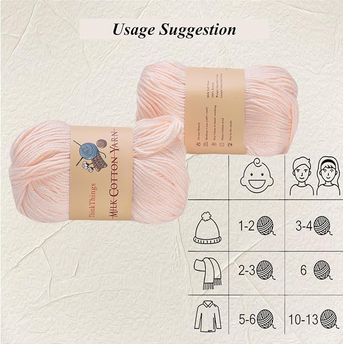Acrylic Yarn for Crocheting Light Beige - Hand Knitting Skin Tone Yarn - Crochet Thread for Crocheting Bulk - 10Balls 17.6Ounces Yarns for Beginner