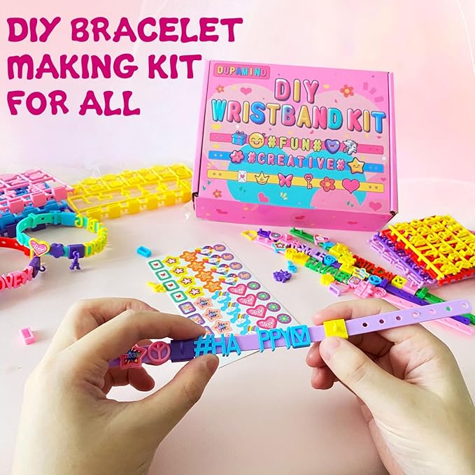 dupamind art & craft kits for kids, christmas gifts friendship bracelet making kit for girls, diy jewelry making kit, birthday present for ages 4-12, toy for age 4, 5, 6, 7, 8, 9, 10, 11, 12 years old