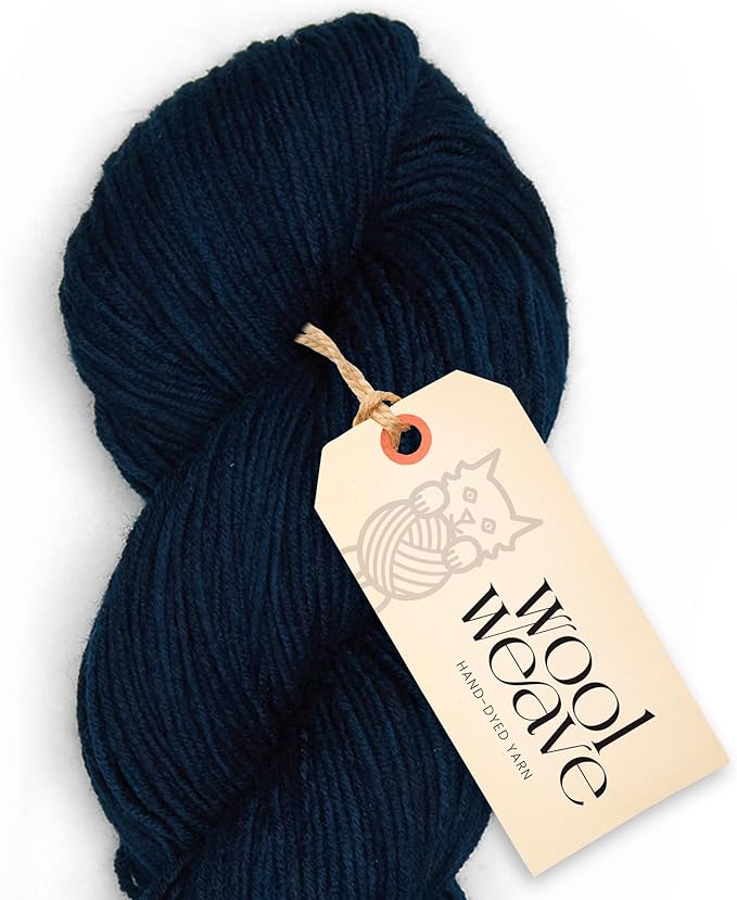 Superwash Merino Wool Yarn for Knitting & Crocheting - Hand Dyed, Luxurious & Soft Dk Weight, 100gr, 240 Yards - Indigo Evening