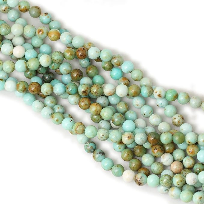 cheavian 45pcs 8mm natural mongolian turquoise stone round loose beads for jewelry making 1 strand 15"