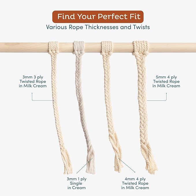 Nook Theory Macrame Cord - 5mm 109 Yards Cotton Rope, 3mm 4mm Yarn, String for Crafts, Perfect for Macrame Wall Hanging and Boho Decorations (Burgundy)