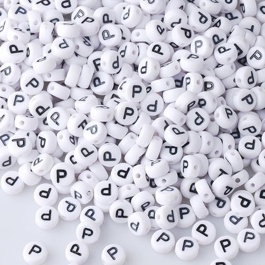 500pcs Letter P Beads Bulk, Letter Beads, Alphabet Bead for Friendship Bracelets, Jewelry Making Supplies,DIY Making Kit
