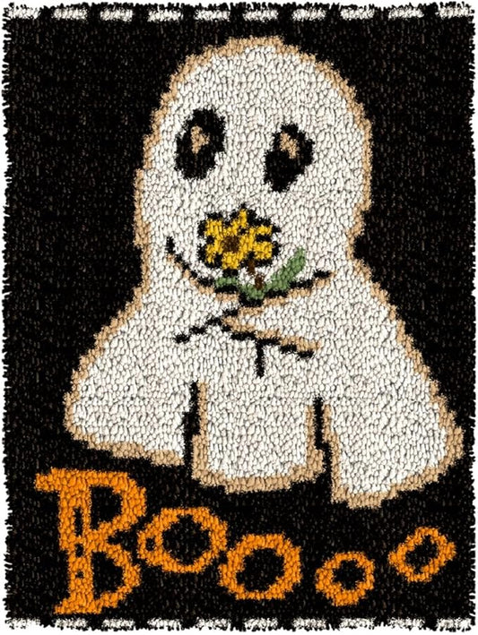 YOOLOOKY Latch Hook Kits for Adults/Beginners Printed Canvas Embroidery Tapestry Handmade Rug Home Sofa Decoration 20.5" X 15" (Ghost)