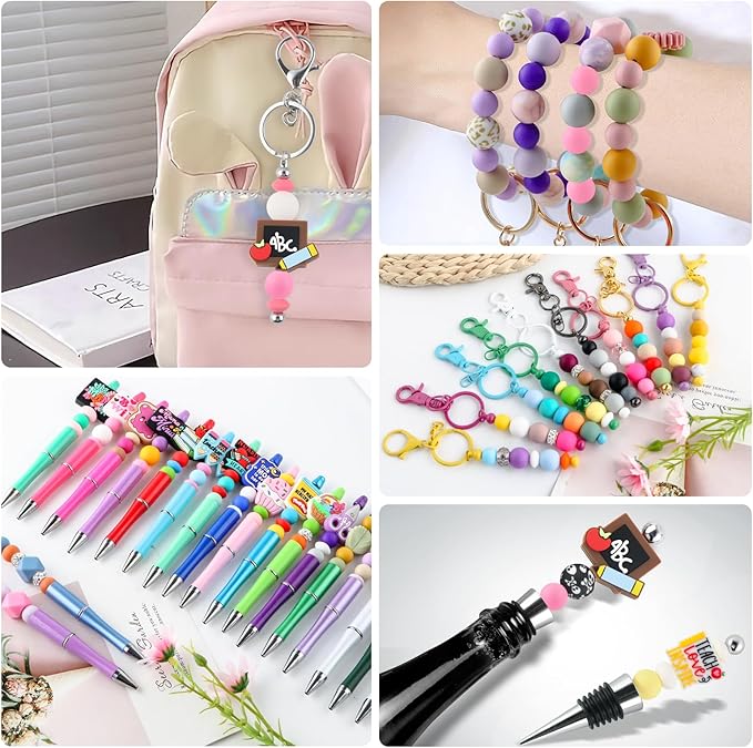 160Pcs 12mm Silicone Beads for Keychain Making Bracelet Necklace, Bulk Round Silicone Beads for Pens(Pink)