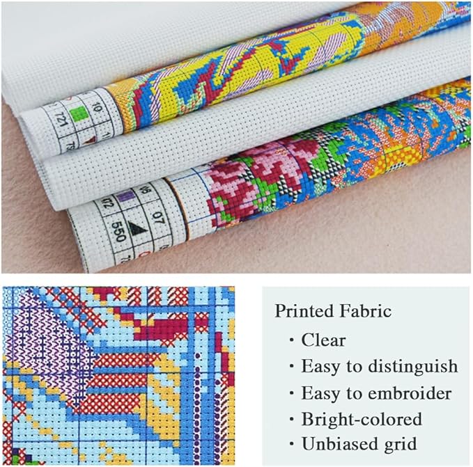 leczany cross stitch stamped kits for adults beginners patterns craft kit needlepoint full range of diy embroidery kits starter 11ct 3 strands | faces 15.8×22.1 inches