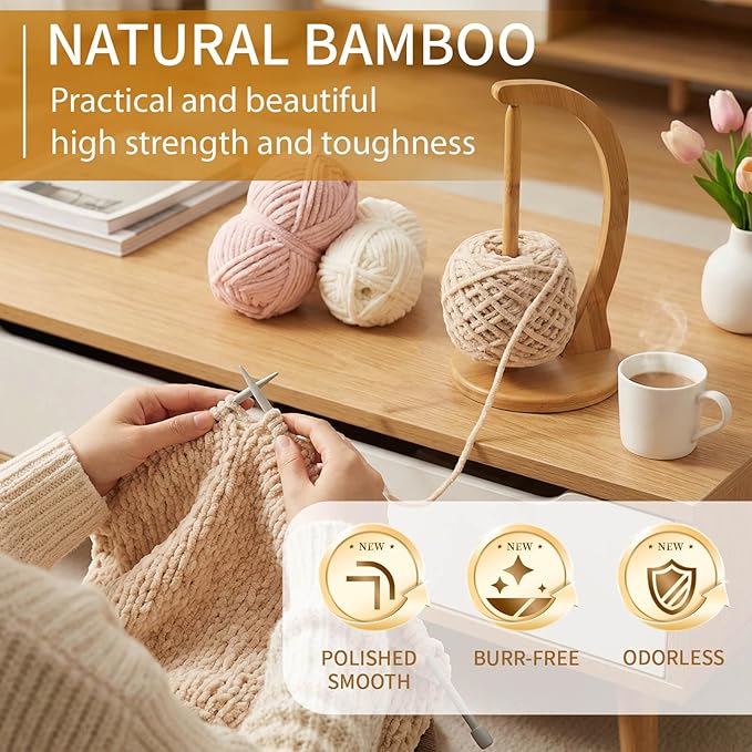 SPEENSUN Yarn Holder for Crocheting, Upgrade Larger Size & Magnetic Crochet Yarn Holder, Rotating Design Holds Most Yarns Up to 1.1 lbs, Crochet Gift for Knitting Lovers with Packaging Box