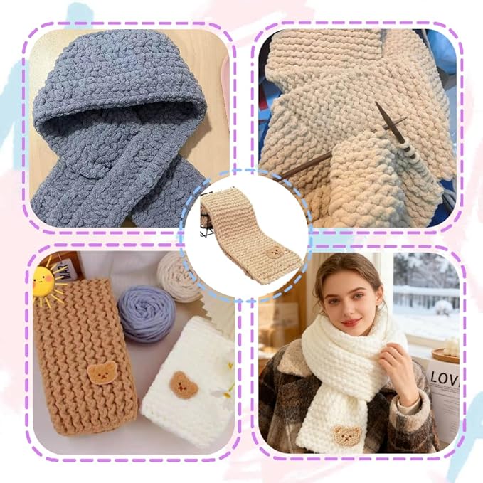 yarniss scarf knitting kits for beginner with video tutorial,knitting loom kit with plush yarn & circular needle,best gift