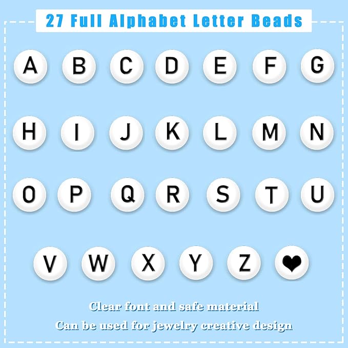 500pcs Letter F Beads for Friendship Bracelets Making Kit, DIY Jewelry Making Supplies Alphabet Beads