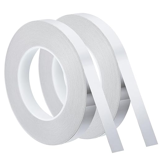 uxcell Metallic Tape, 0.59 in x 164 ft Self Adhesive Metalized Polyester Film Tape Waterproof Shiny Washi Tape for Walls Graphic Arts Gifts Wrapping Crafts Decoration, Gloss Silver, 2 Pcs