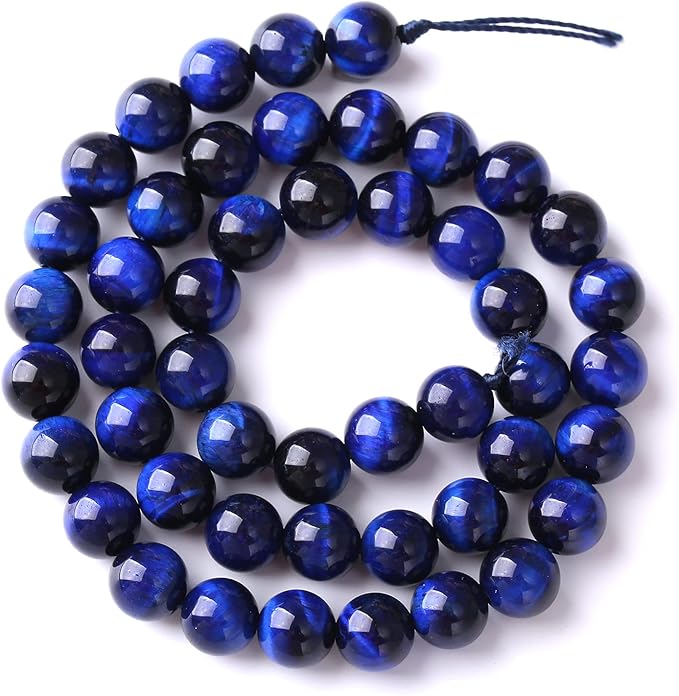 Natural Stone Lapis Blue Tiger Eye Beads Round Loose Spacer Beads for Jewelry Making DIY Bracelet Necklace 6mm 61pcs