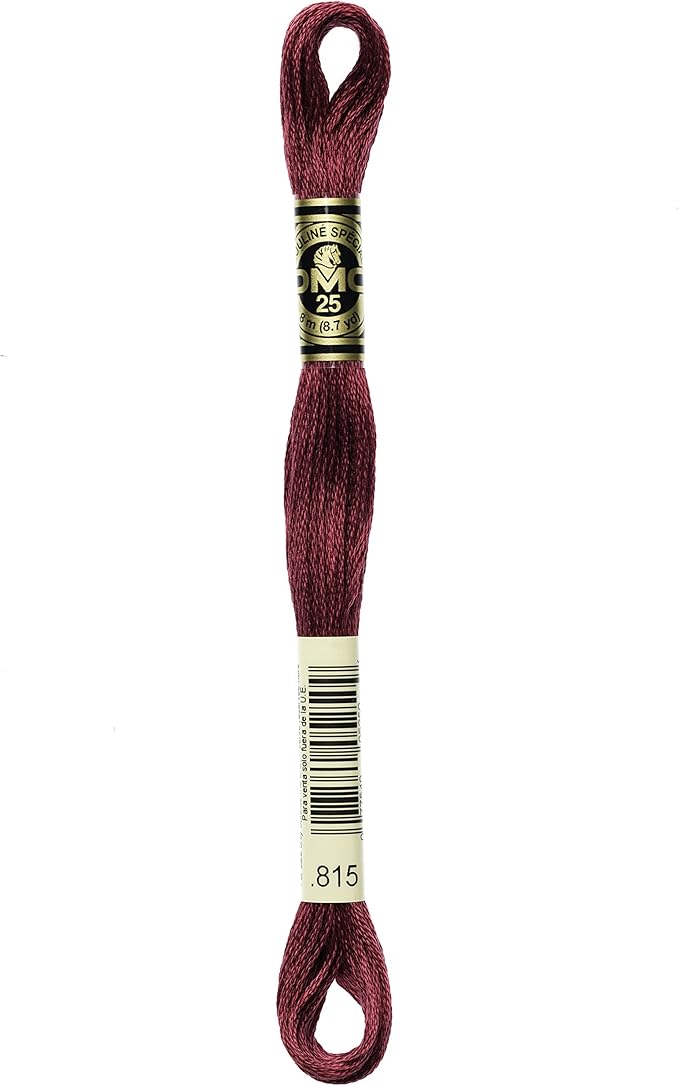 DMC 117-815 6 Strand Embroidery Cotton Floss, Medium Garnet, 8.7-Yard