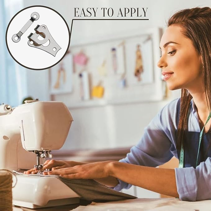 32 Set Sewing Hooks and Eyes Closure Set - Versatile Fasteners for Trousers Skirts Dress Bra - DIY Craft Accessories - Metal Hook and Eye- Nickel