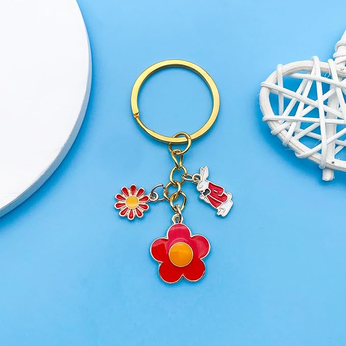 Youdiyla 60pcs Alloy enamel red series fixed set Pendant Jewelry Making DIY Keychain Earrings Pendant Various Design Charms for Jewelry Making Bracelets Necklace (HK551)