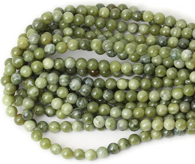 cheavian 45pcs 8mm natural taiwan green jade round loose beads for jewelry making diy bracelet necklace materials 1 strand 15"