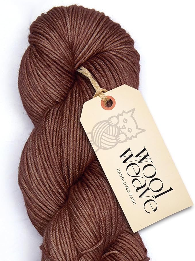 Superwash Merino Wool Yarn for Knitting & Crocheting - Premium Hand Dyed Yarn, 100gr, 240 Yards, Dk Weight - Luxurious, Soft & Durable Brown Yarns