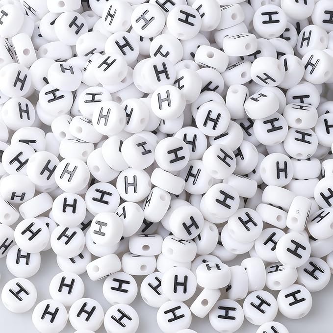 500pcs Letter H Beads for Friendship Bracelets Making Kit, DIY Jewelry Making Supplies Alphabet Beads