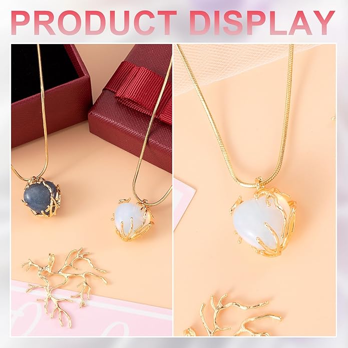 Branch Shape Blanks, Adjustable Claw Pendant Trays, Hypoallergenic Brass Branch Prong Pendant Bezels for Jewelry Making Bracelet Earrings Necklace DIY Crafts