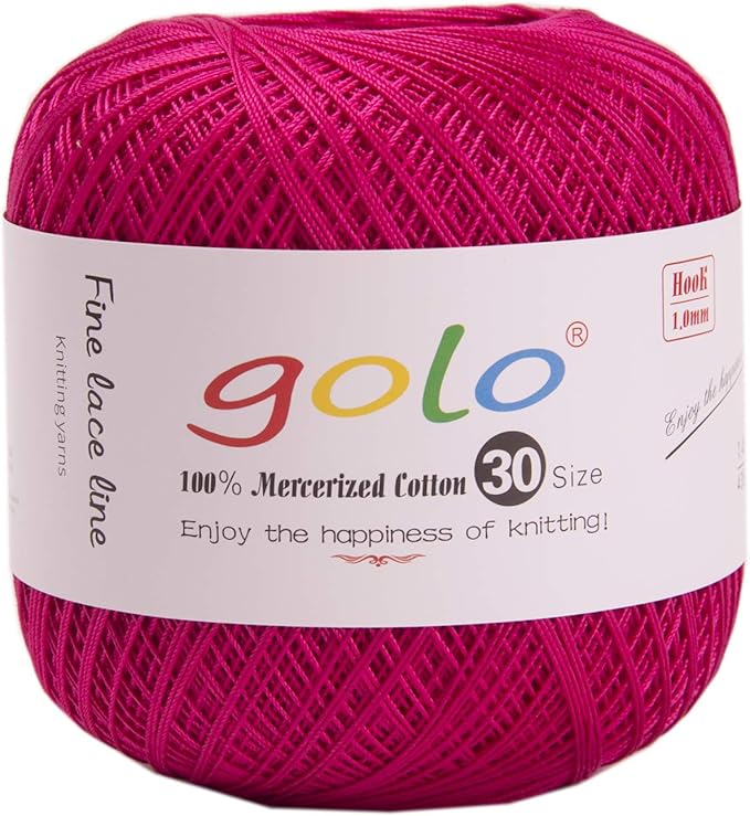 golo Crochet Thread Size 30 Yarn for Hand Knitting Hot Red Yarn 600