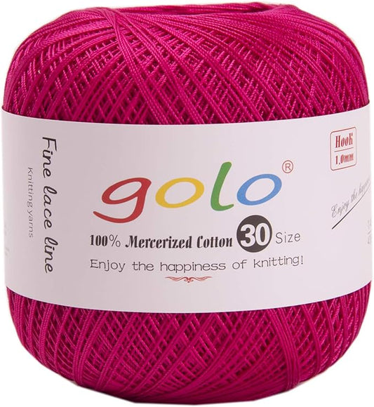 golo Crochet Thread Size 30 Yarn for Hand Knitting Hot Red Yarn 600