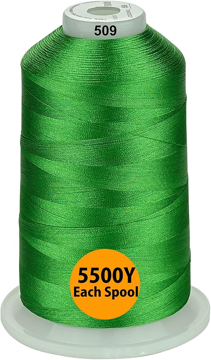 Simthread - 33 Selections - Various Assorted Color Packs of Polyester Embroidery Machine Thread Huge Spool 5500Y for All Purpose Sewing Embroidery Machines - 3 Differ Green