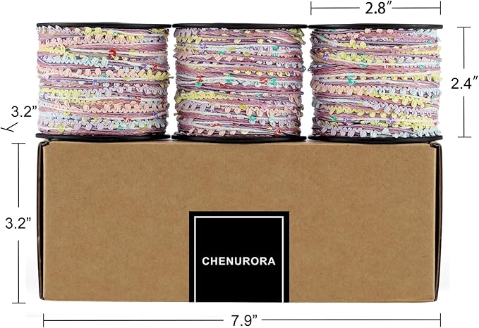 Artisanal Yarn Collection Multifiber Fancy Yarn for Knitting Crocheting Crafts DIY, Set of 3 Rolls (Vintage Sugar Motes)