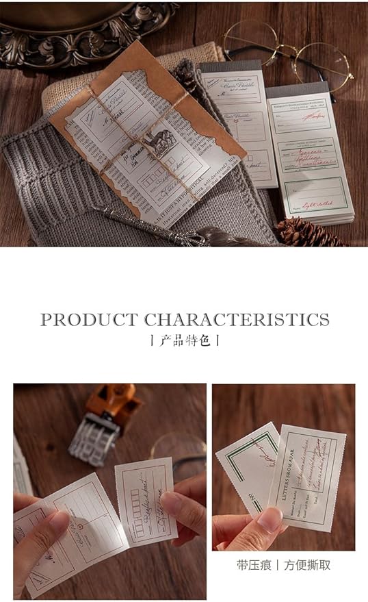 Alideco 400pcs Scrapbook Paper Vintage Creative Minimalist Border Scrapbooking Paper for Journaling Supplies, Decorative Craft Paper for Junk Journals (yizhixinjian)
