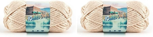 Lion Brand Hometown Yarn 2-Pack, Bulky Yarn for Knitting and Crocheting, Los Angeles Tan