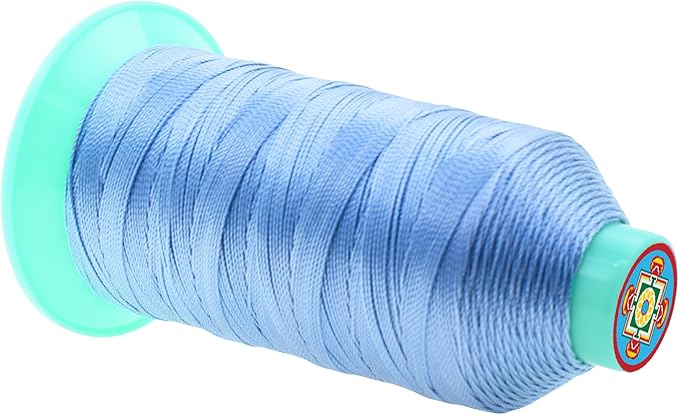 Mandala Crafts Size 277 840D T270 Bonded Nylon Thread - Light Blue 800 YDs Tex 270 Heavy Duty Sewing Threads for Leather, Jeans, Weaving, Outdoor Marine Upholstery
