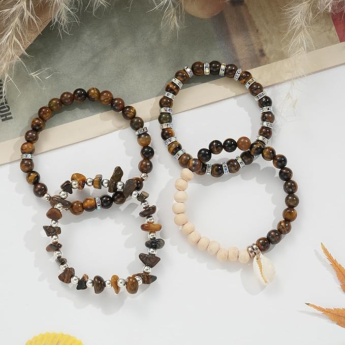 xyliise bracelet making kit natürliche perlen set for adults beads for bracelets silver jewelry making supplies diy jewelry necklace earrings (cz006-tiger's eye)