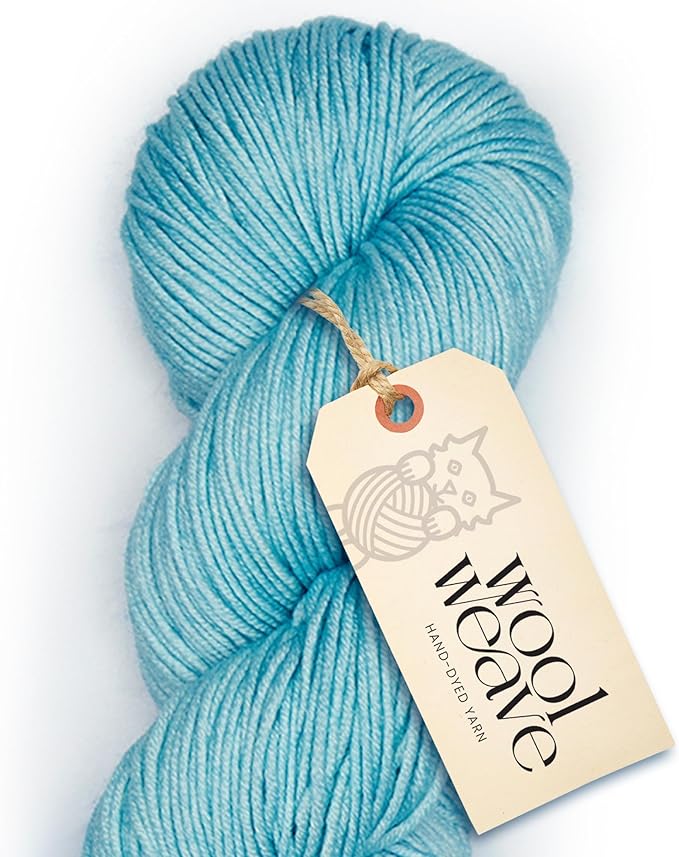 Superwash Merino Wool Yarn for Knitting & Crocheting - Premium Hand Dyed, 100gr, 240 Yards Dk Weight - Luxurious, Soft & Durable Mint Green Yarn