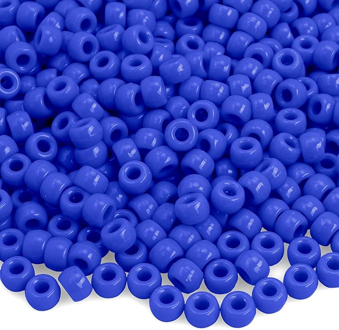 pony beads bulk 1100 pcs, beads for jewelry making,plastic bead for crafts, hair bead for braids for girls,gifts for daughter,gifts for girls (dark blue)