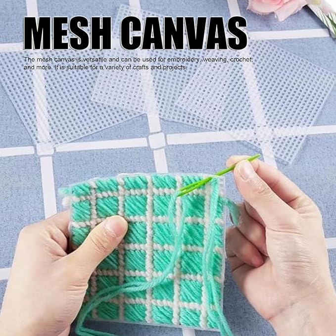 Latch Hook Canvas,Rug Making Canvas Latch Hooking Mesh Fabric Blank Rug Hooking Mesh Canvas Kit DIY Mesh Sheet Multipurpose Rug Hooking Mesh for Embroidery Knit(50 * 100cm)