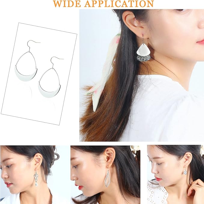 12pcs 20g big pure titanium earring fish hooks diy earrings findings for jewelry making, hypoallergenic earring hooks making kit for women men sensitive ears