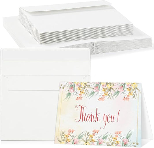 20 Sets Watercolor Cards with Envelopes, 140lb/300GSM Watercolor Paper Cards, 4x6 Inch Foldable Blank Cards and Envelopes for Wedding Invitations Greeting Thank You Card Mothers Day Gifts for Mom