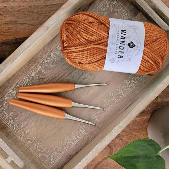 Furls Crochet Hook, Odyssey Sienna Nickel Plated Tip for Effortless Glide, Ergonomic Handle Crochet Hooks 7" (M - 8.00MM)
