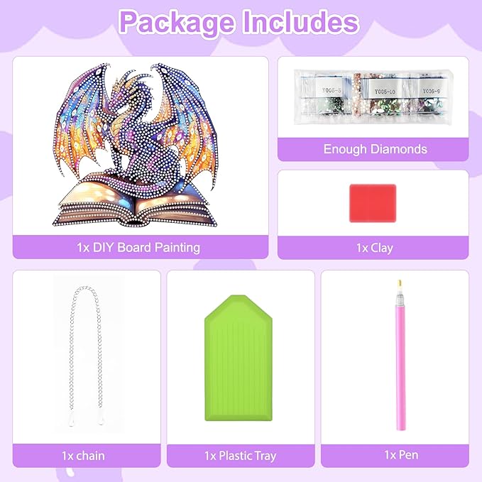 TOSTOG Dragon Diamond Art Hanging Kits for Adults, Dragon Diamond Painting for Adults Window Pendant, Special Shape Diamonds Diamond Painting Hanging Pendant Kit for Wall Home Decor Gift