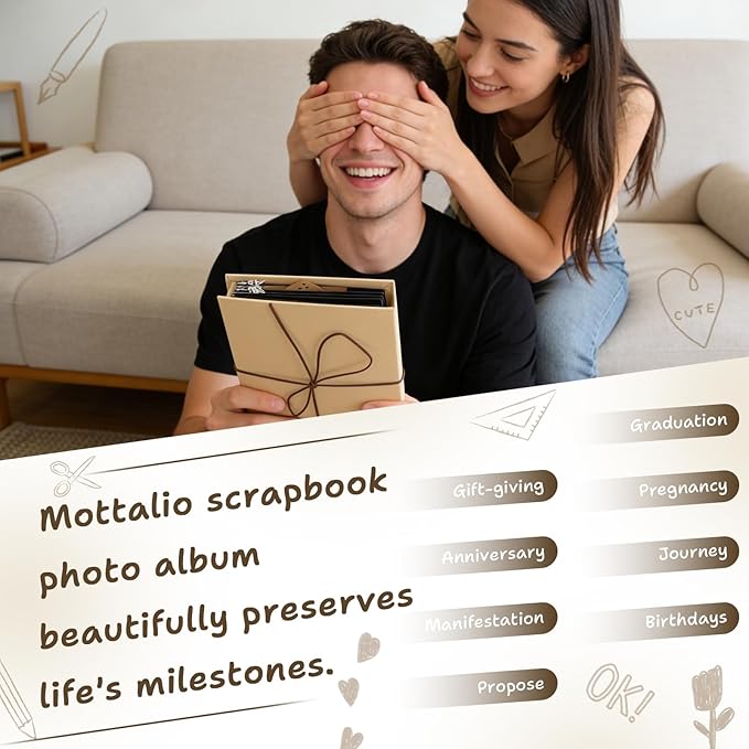 DIY Scrapbook Album Creative Scrapbooking Kit Photo Album 3D Interactive Memory Book for Wedding, Baby, Anniversary, Family Photos Adventure Book Travel Diary Photo Book Album DIY 3D Decoration Card
