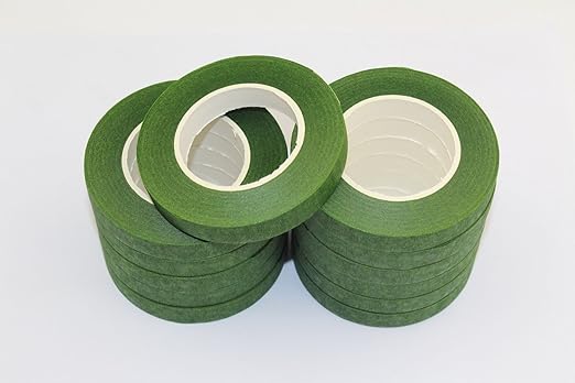 DECORA a Dozen 1/2-inch by 30 Yard Dark Green Floral Tape for Bouquet Stem Wrap Floral Arranging Craft Projects Corsages, Wedding Bouquet
