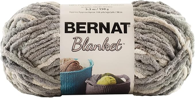 Bernat Blanket Silver Steel Yarn - 3 Pack of 150g/5.3oz - Polyester - 6 Super Bulky - 108 Yards - Knitting/Crochet